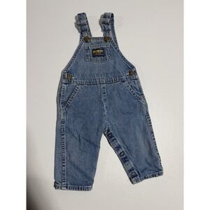 Vintage 90s OshKosh B'Gosh Denim Overalls Baby 12 Month USA Made Blue